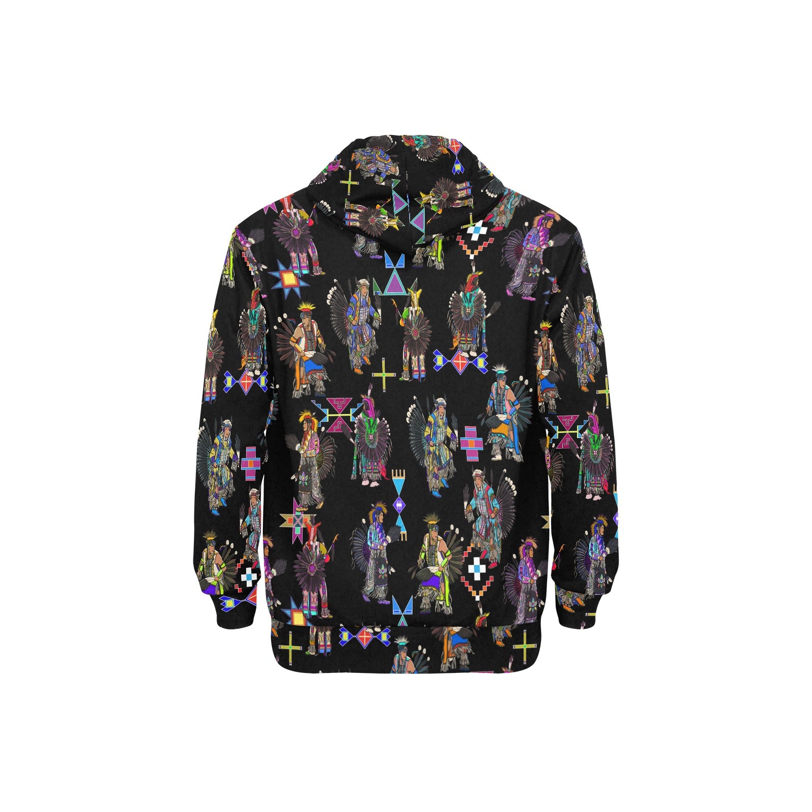 Men's Tradish Dancers Black Men's Long Sleeve Fleece Hoodie