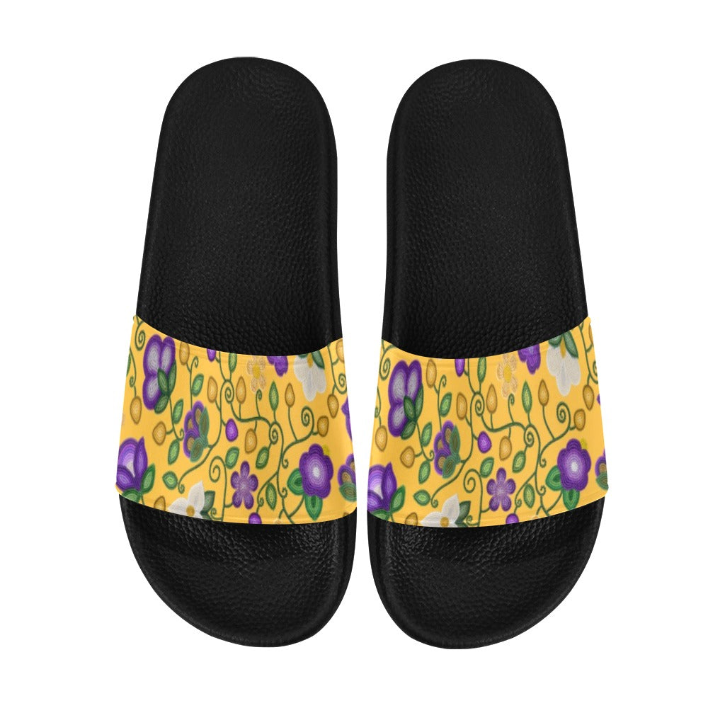 Midnight Moss Bloom Yellow Men's Slide Sandals