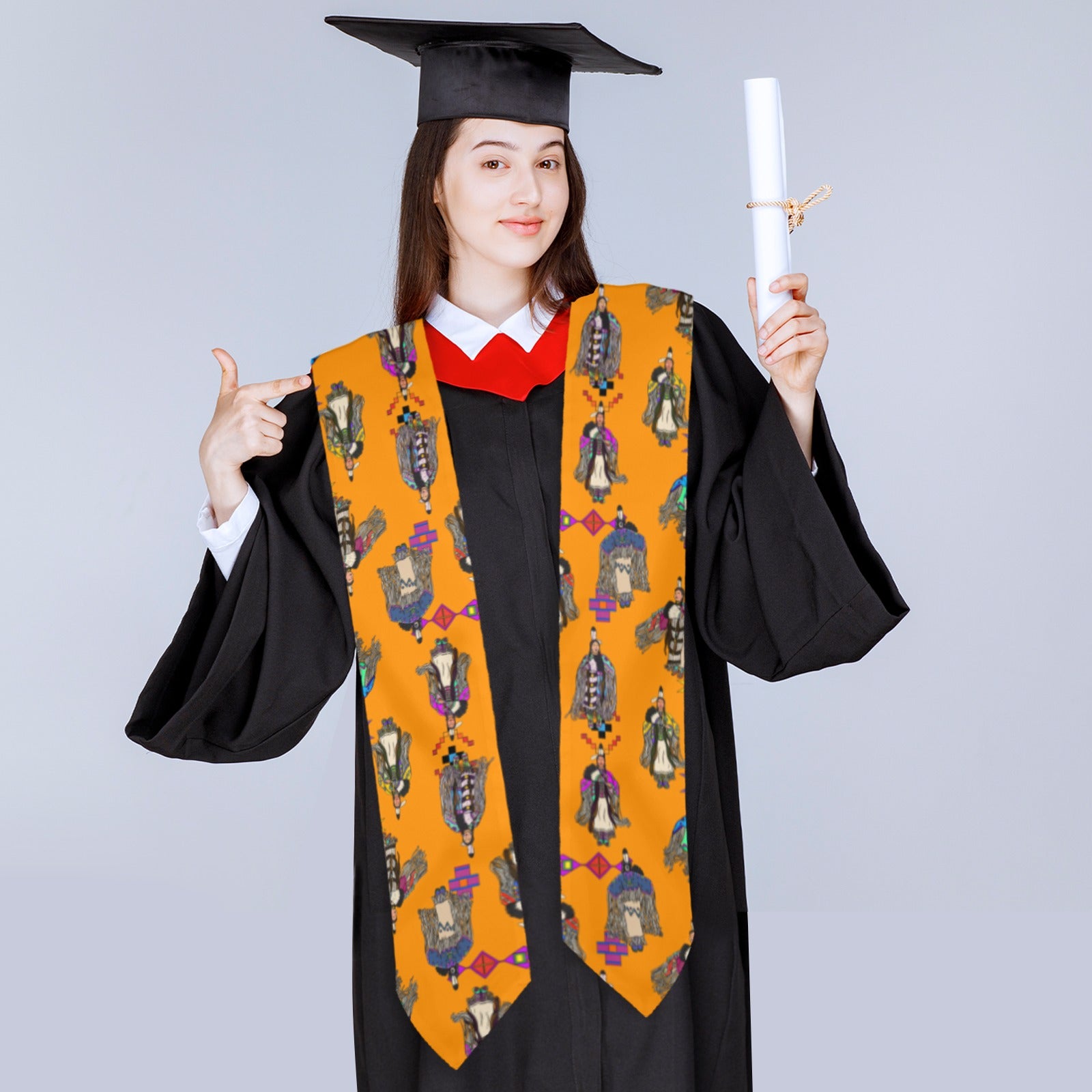 Women's Tradish Dancers Orange Graduation Stole