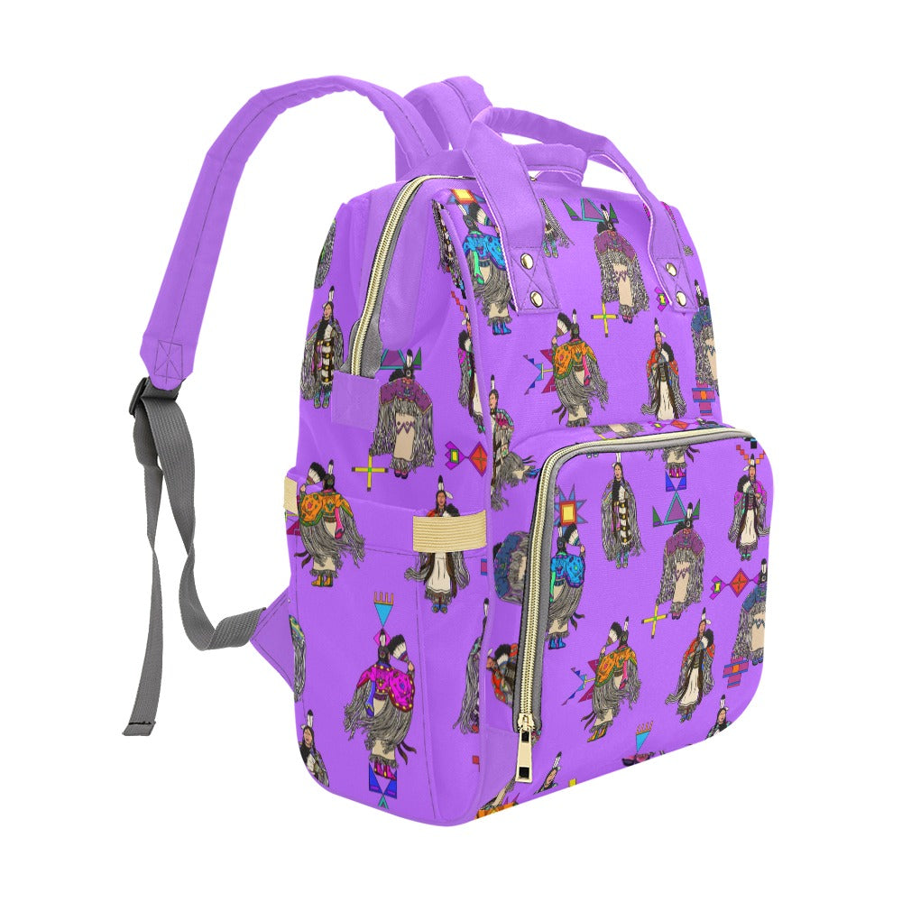 Women's Tradish Dancers Purple Multi-Function Diaper Backpack/Diaper Bag