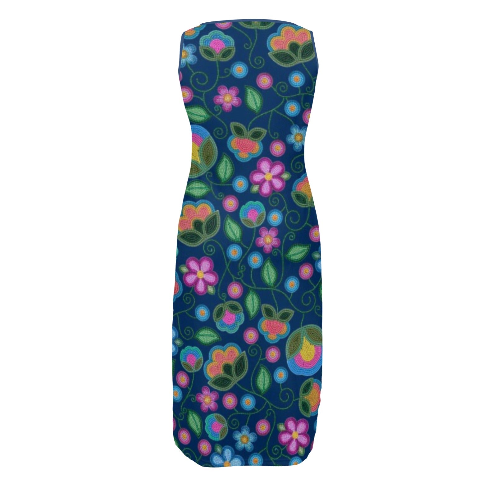Turquoise Sunbeam Blue Phaedra Sleeveless Open Fork Long Dress