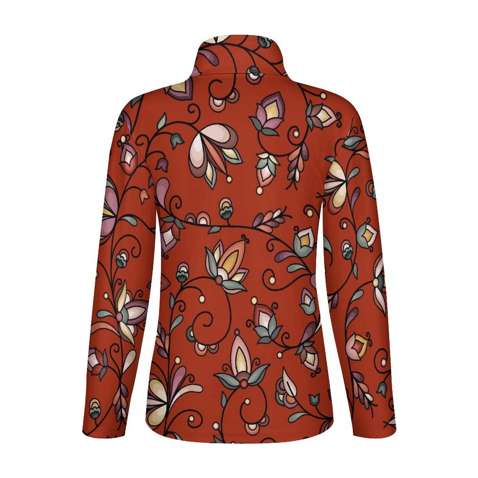 Burnt Sky Petals Red Long Sleeve Yoga Shirt