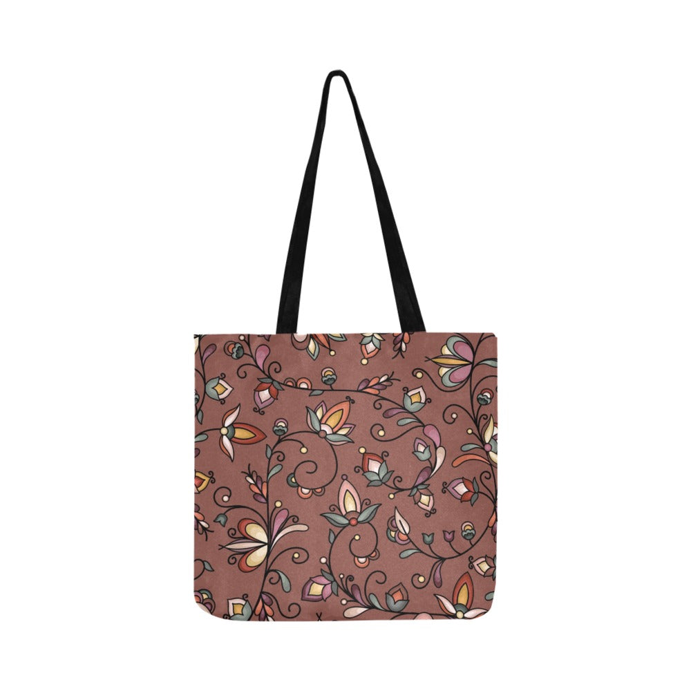 Burnt Sky Petals Brown Reusable Shopping Bag (Two sides)