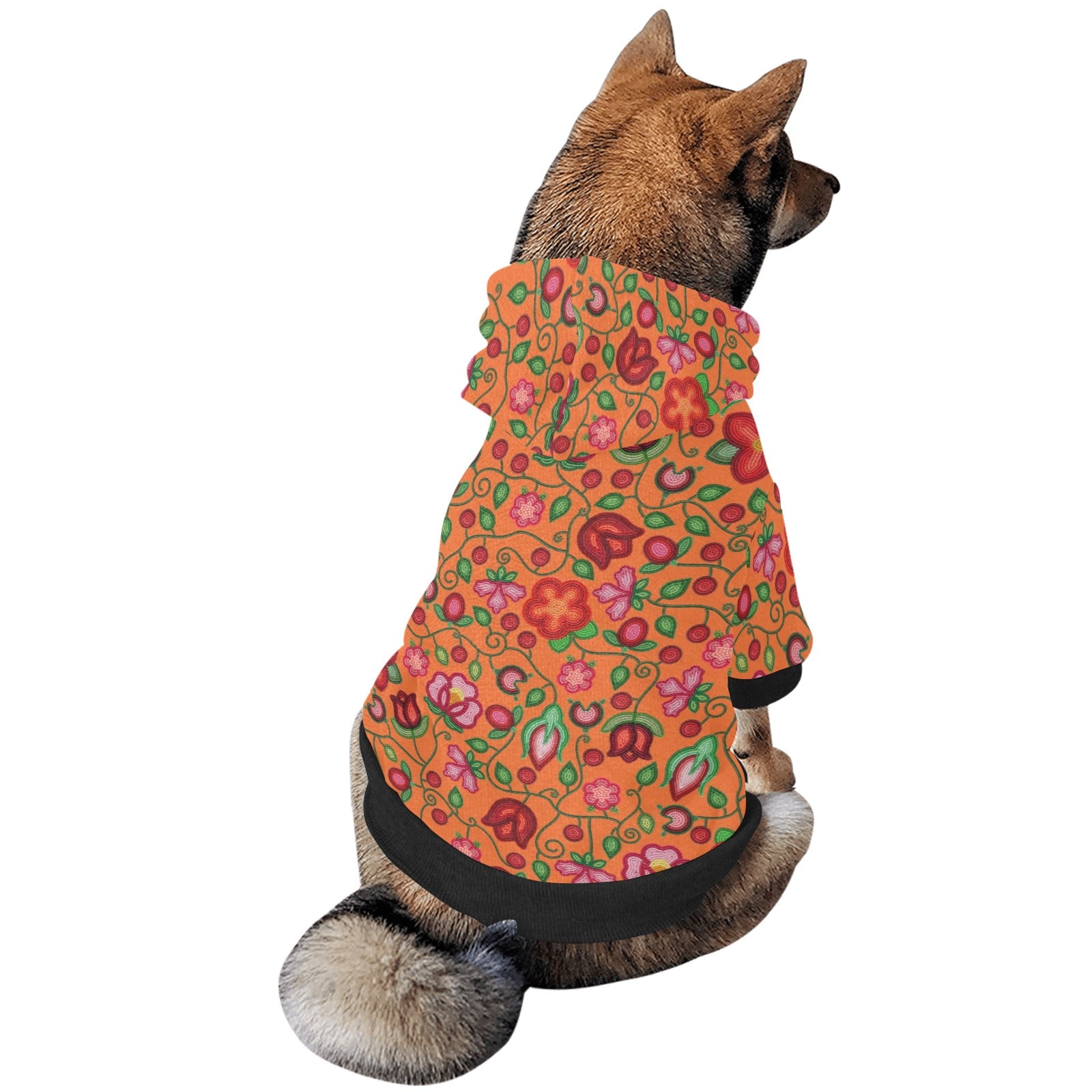 Rose Reverie Orange Pet Dog Hoodie