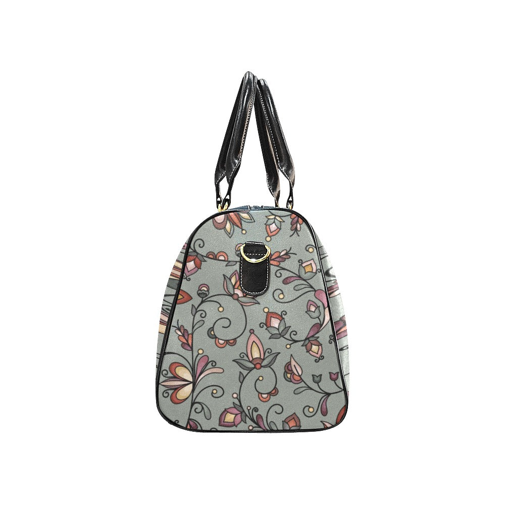 Burnt Sky Petals Green Waterproof Travel Bag/Small