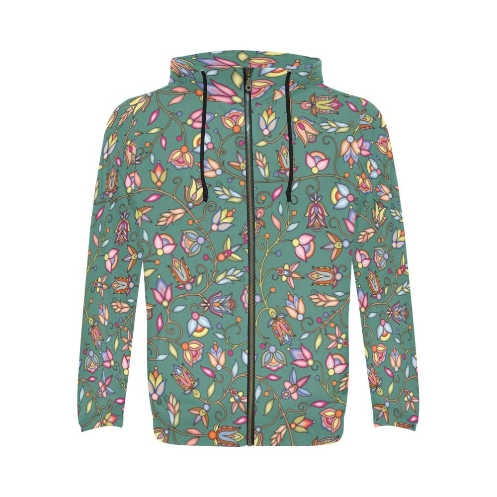 Buffalo Bloom Pond Reflection Men's Zipper Hoodie