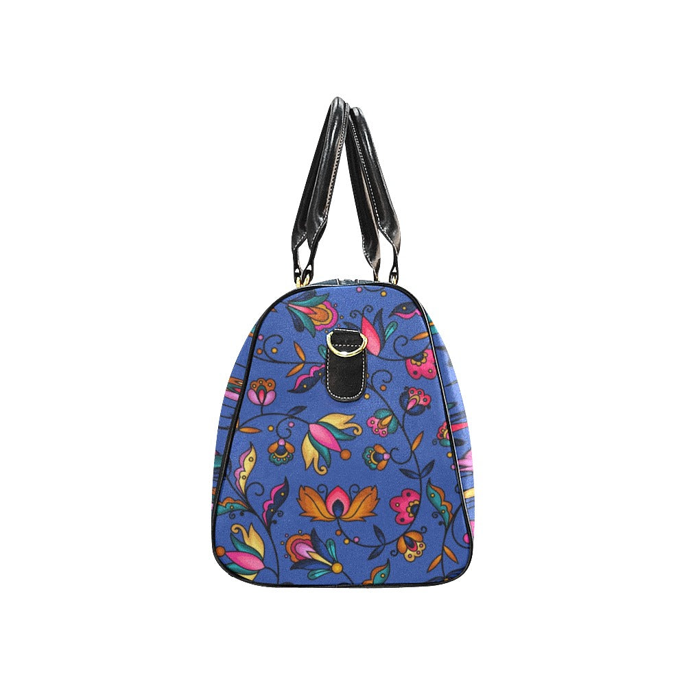 Copper Prairie Petals Blue Waterproof Travel Bag/Small