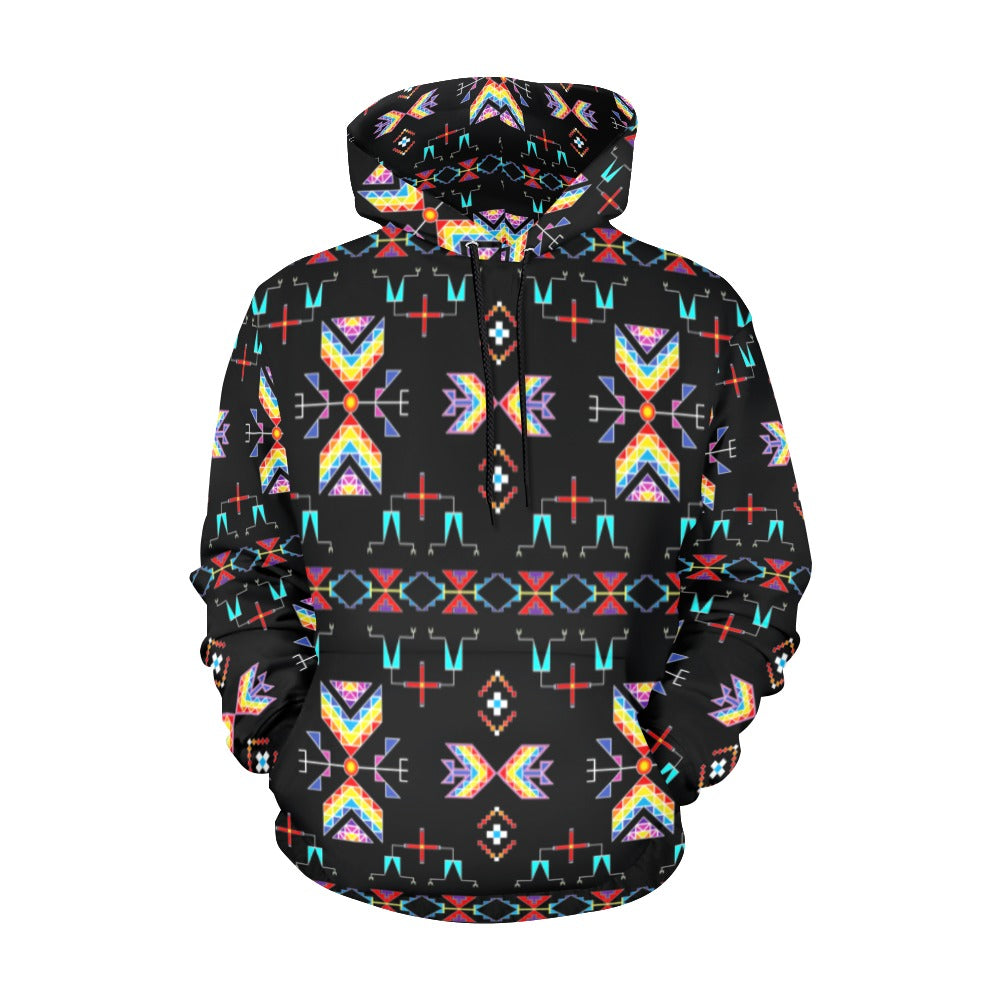 Rainy Chief Rainbow Black Hoodie for Men (USA Size)