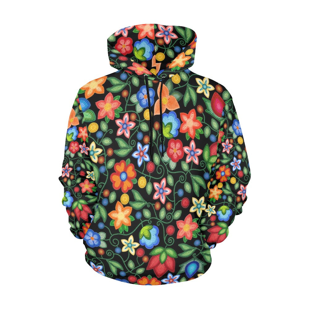 Morning Harmony Black All Over Print Hoodie for Women (USA Size)