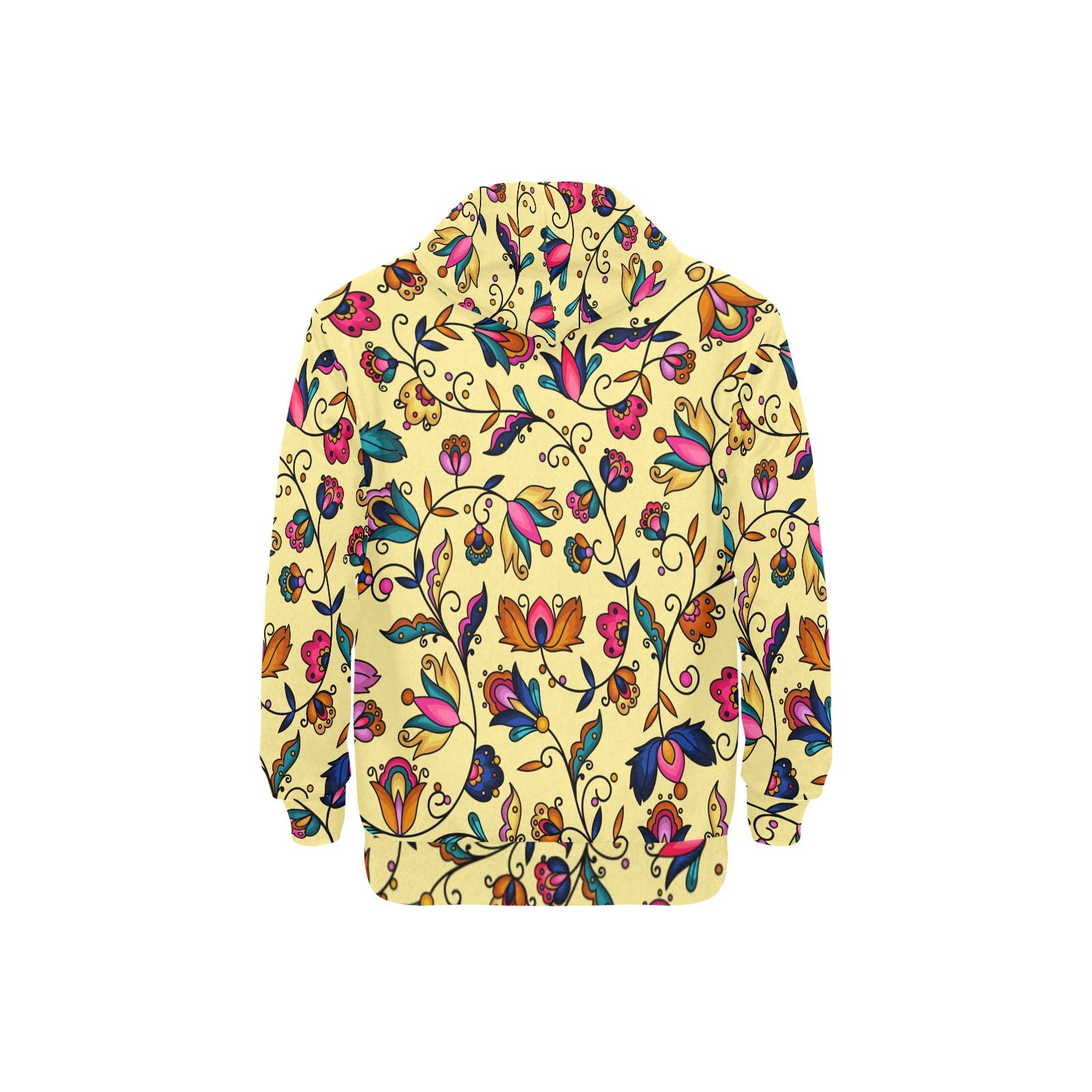 Copper Prairie Petals Yellow Men's Long Sleeve Fleece Hoodie