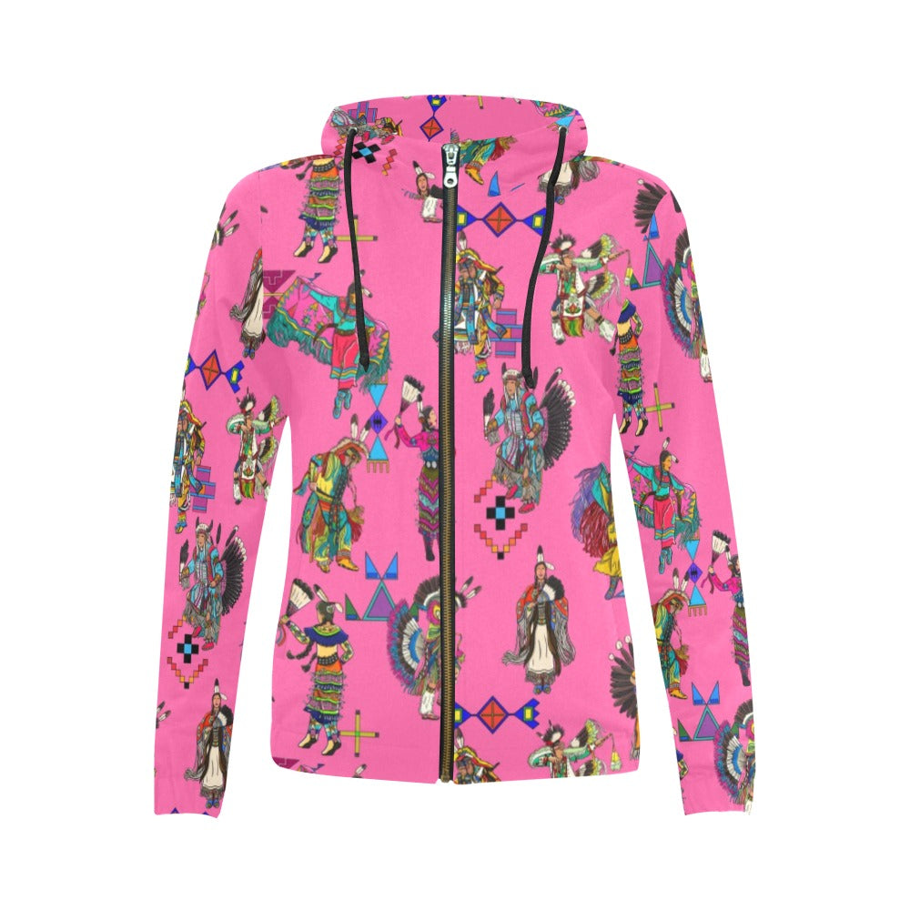 Grand Entry Dancer Pink Full Zip Hoodie for Women