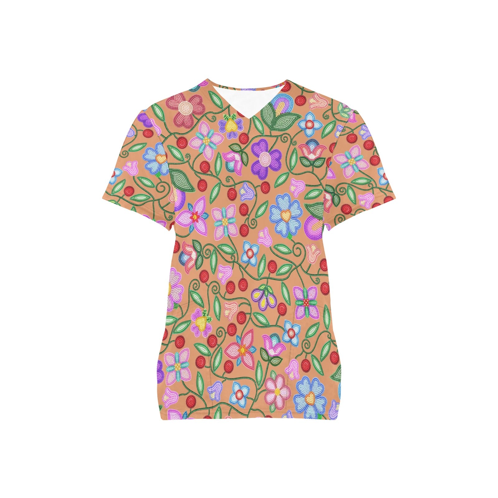 Petal Harmony Terracotta Scrub Top