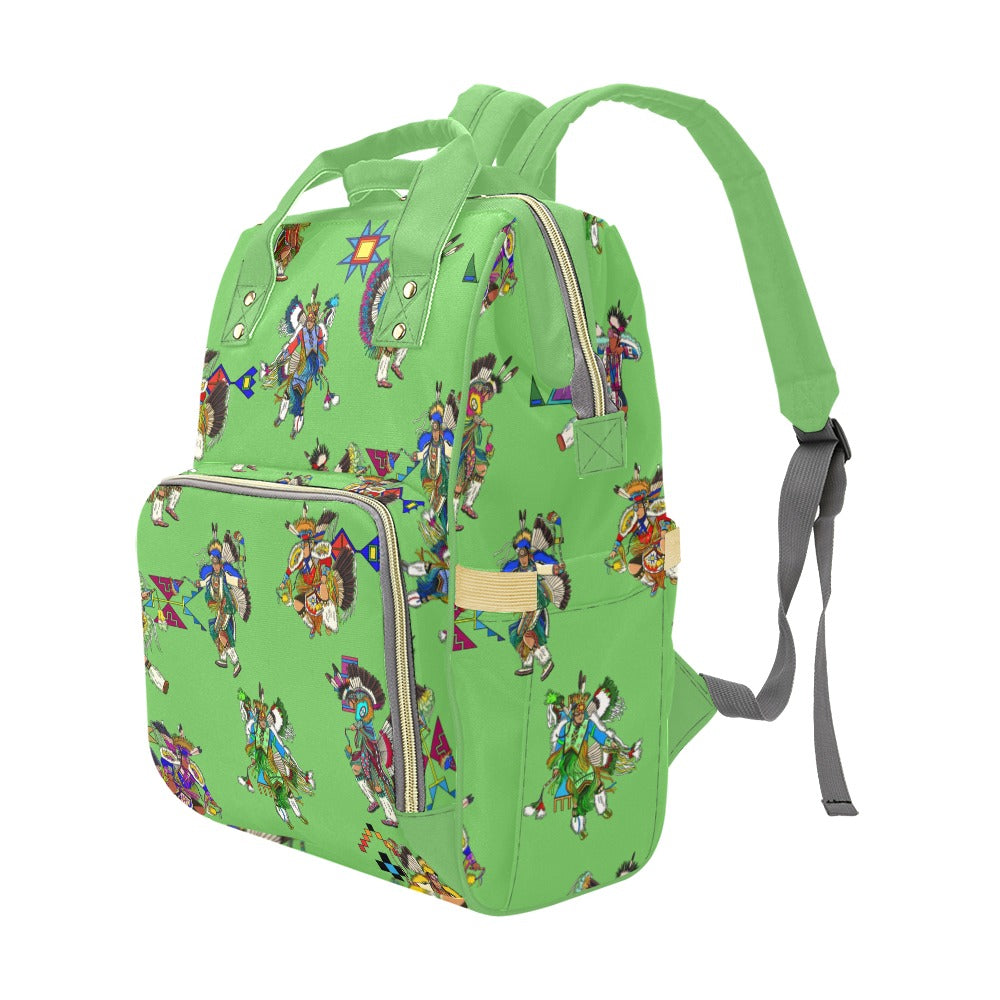 Men's Fancy Dancers Grass Multi-Function Diaper Backpack/Diaper Bag