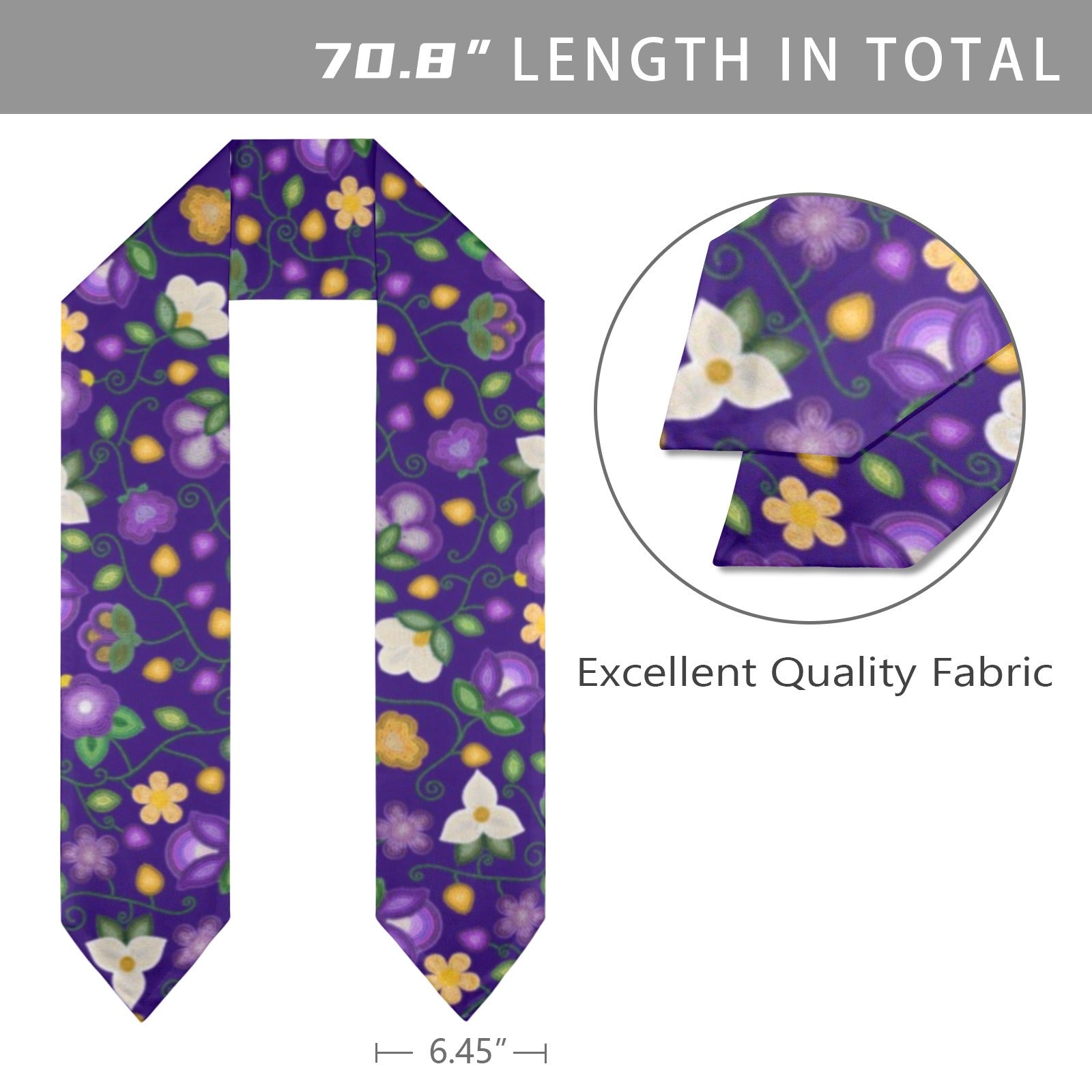 Midnight Moss Bloom Aubergine Graduation Stole