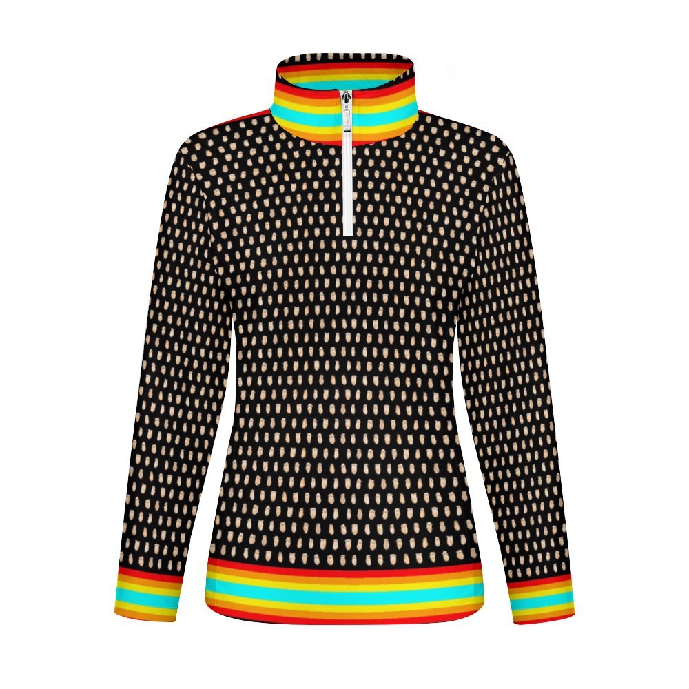 Elk Teeth on Black Long Sleeve Yoga Shirt