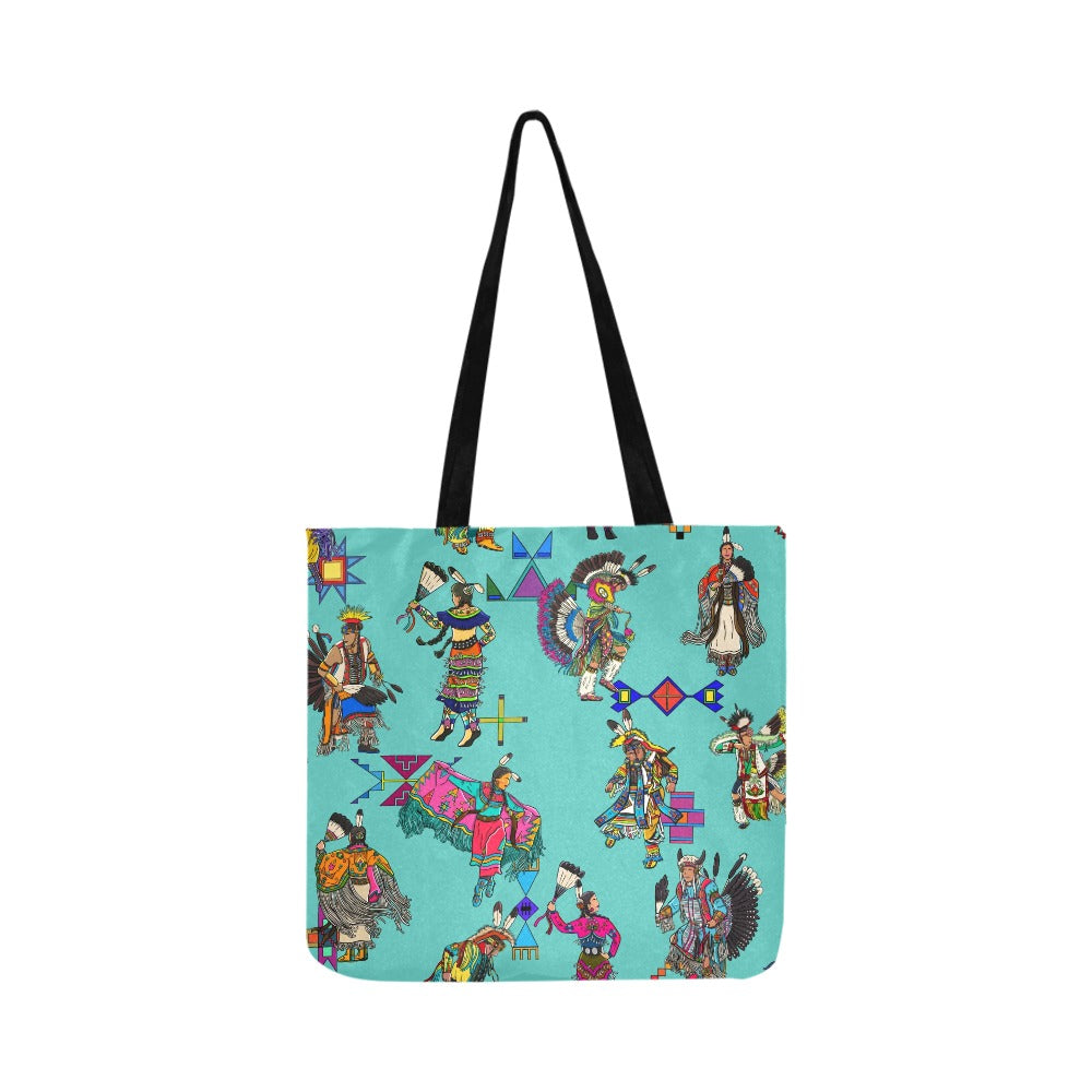 Grand Entry Dancers Eggshell Blue Reusable Shopping Bag (Two sides)