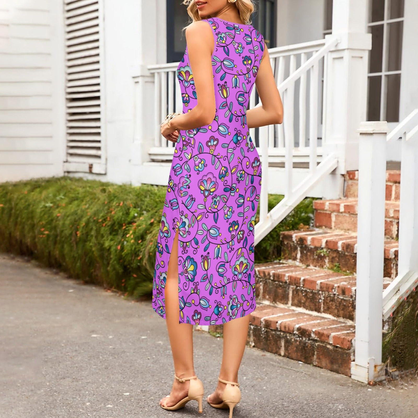 Autumn Bundle Blessing Purple Phaedra Sleeveless Open Fork Long Dress