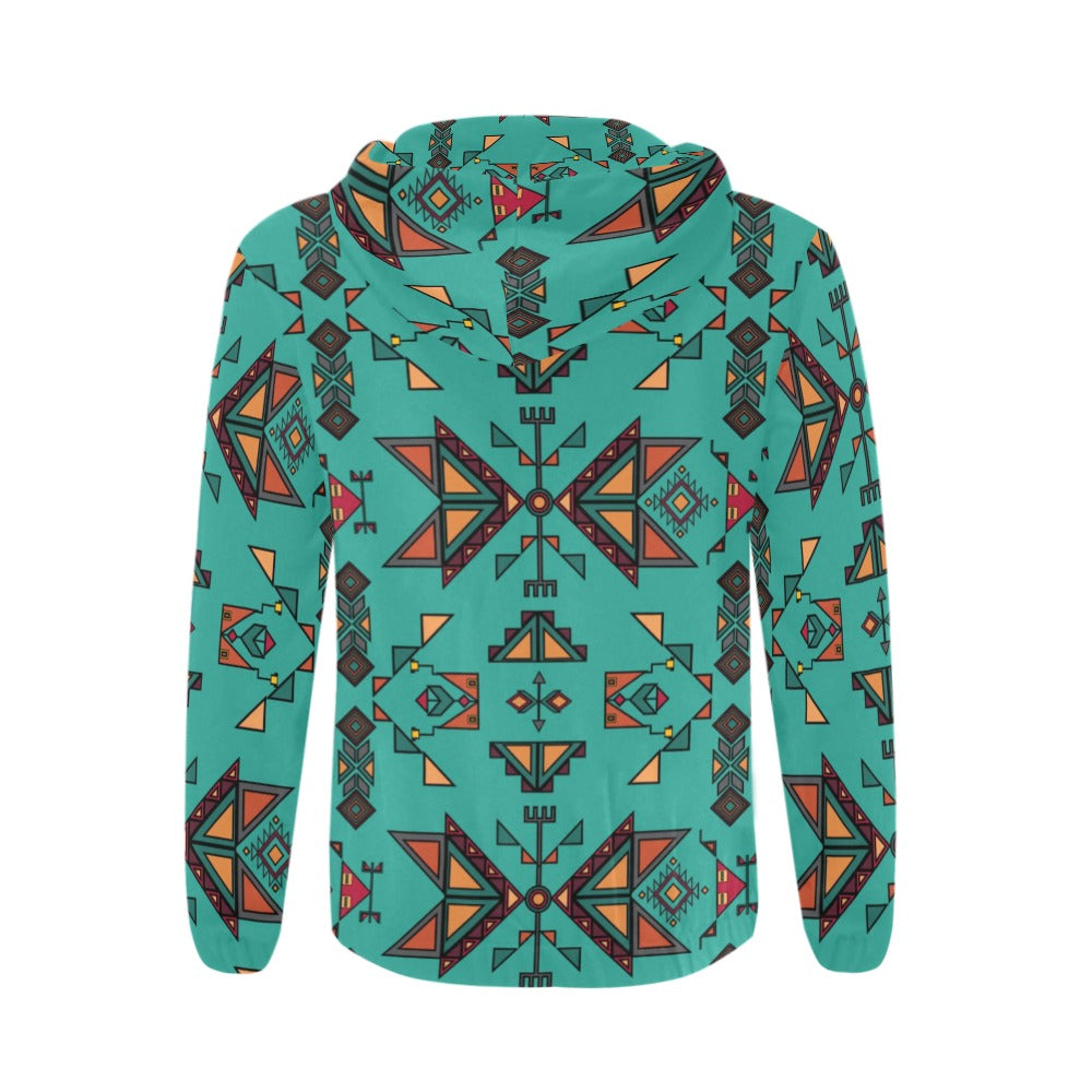 Arrow Dawn Turquoise Men's Zipper Hoodie