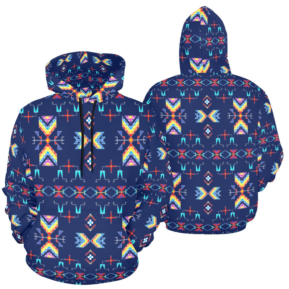 Rainy Chief Rainbow Night Lake Hoodie for Men (USA Size)