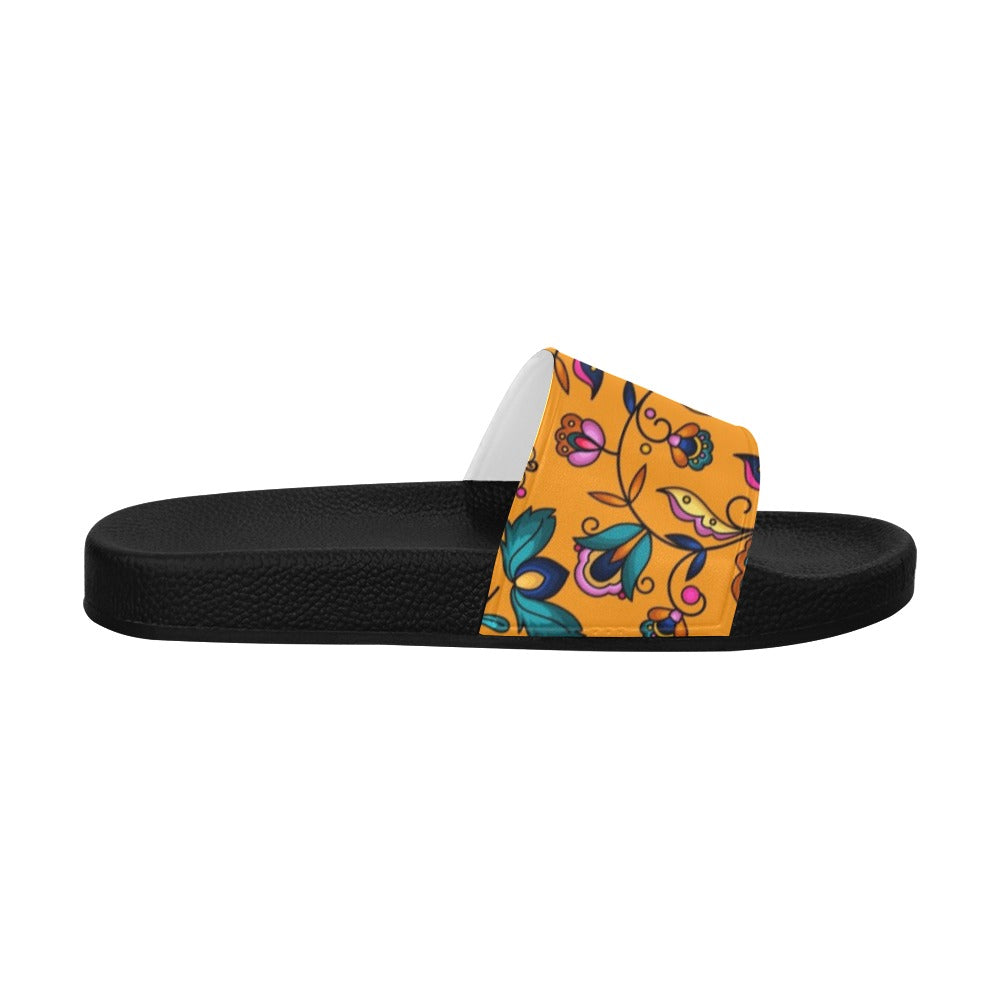 Copper Prairie Petals Orange Women's Slide Sandals