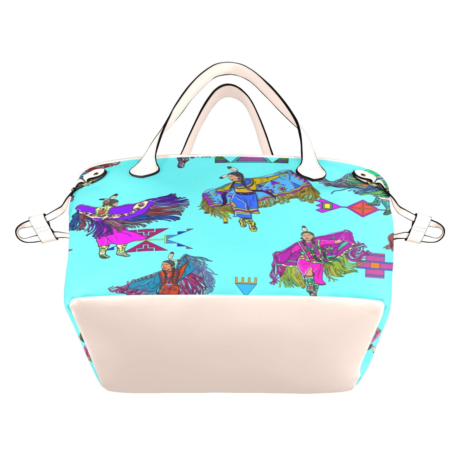 Women's Fancy Dancers Turquoise Clover Canvas Tote Bag