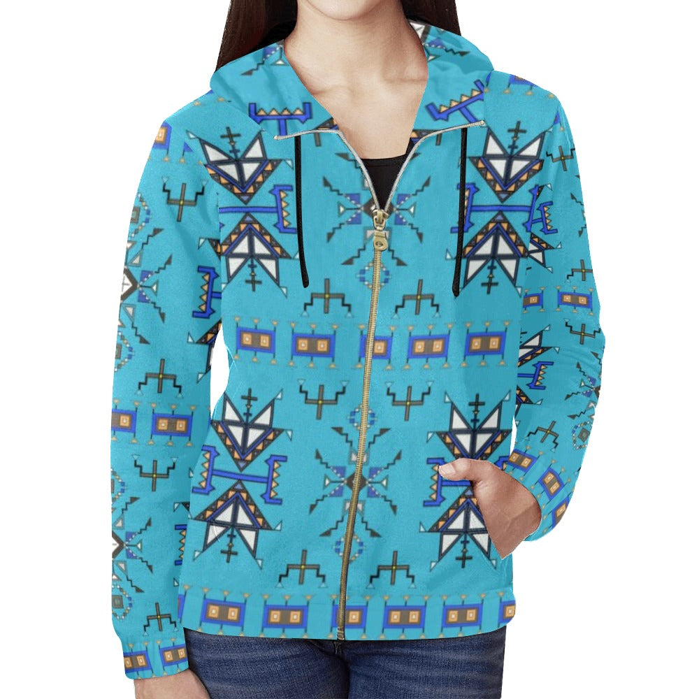 Eagle Strike Blue Full Zip Hoodie for Women