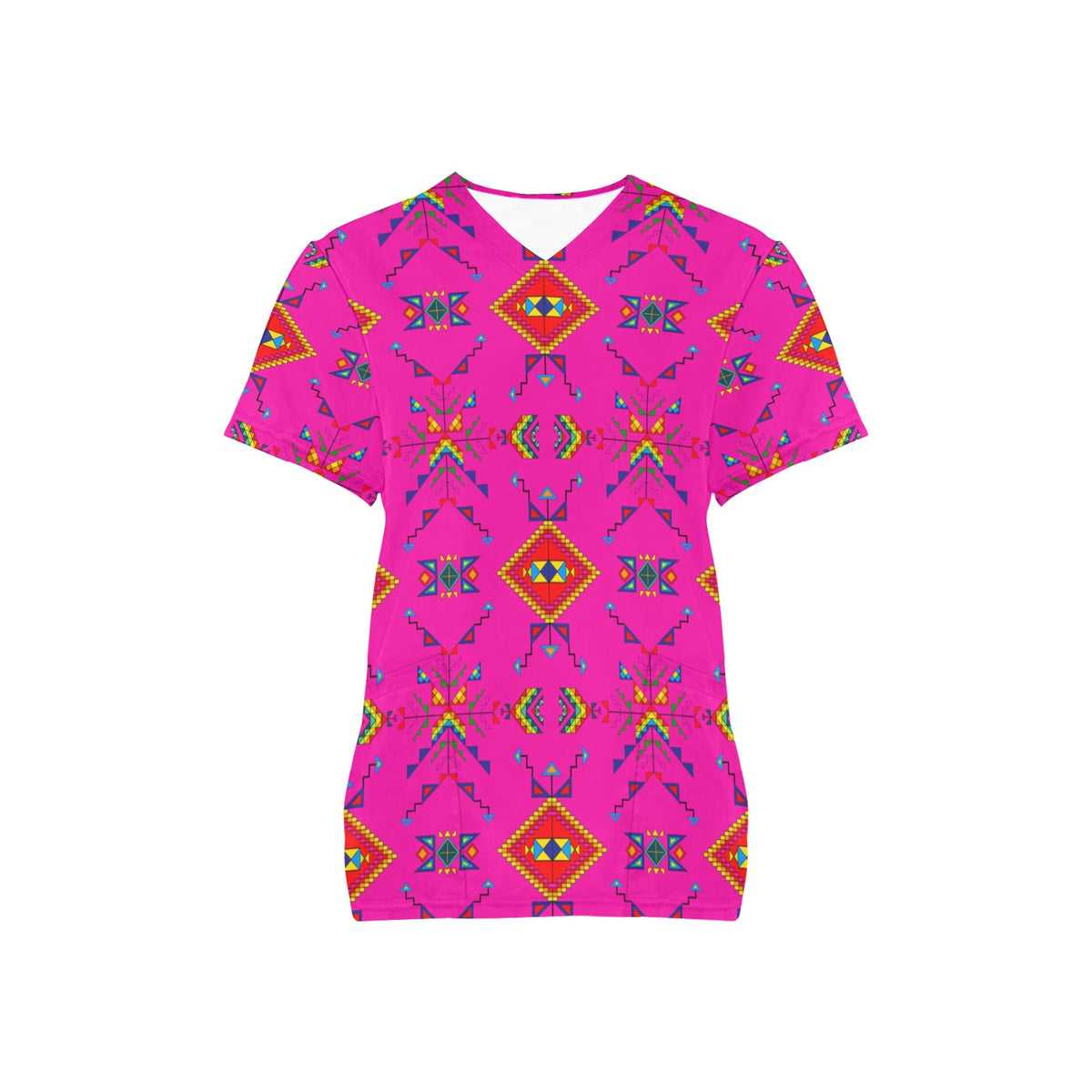 Buffalo Jump Pink Scrub Top