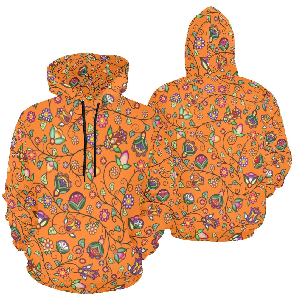Heartbeat Petals Orange Hoodie for Men (USA Size)