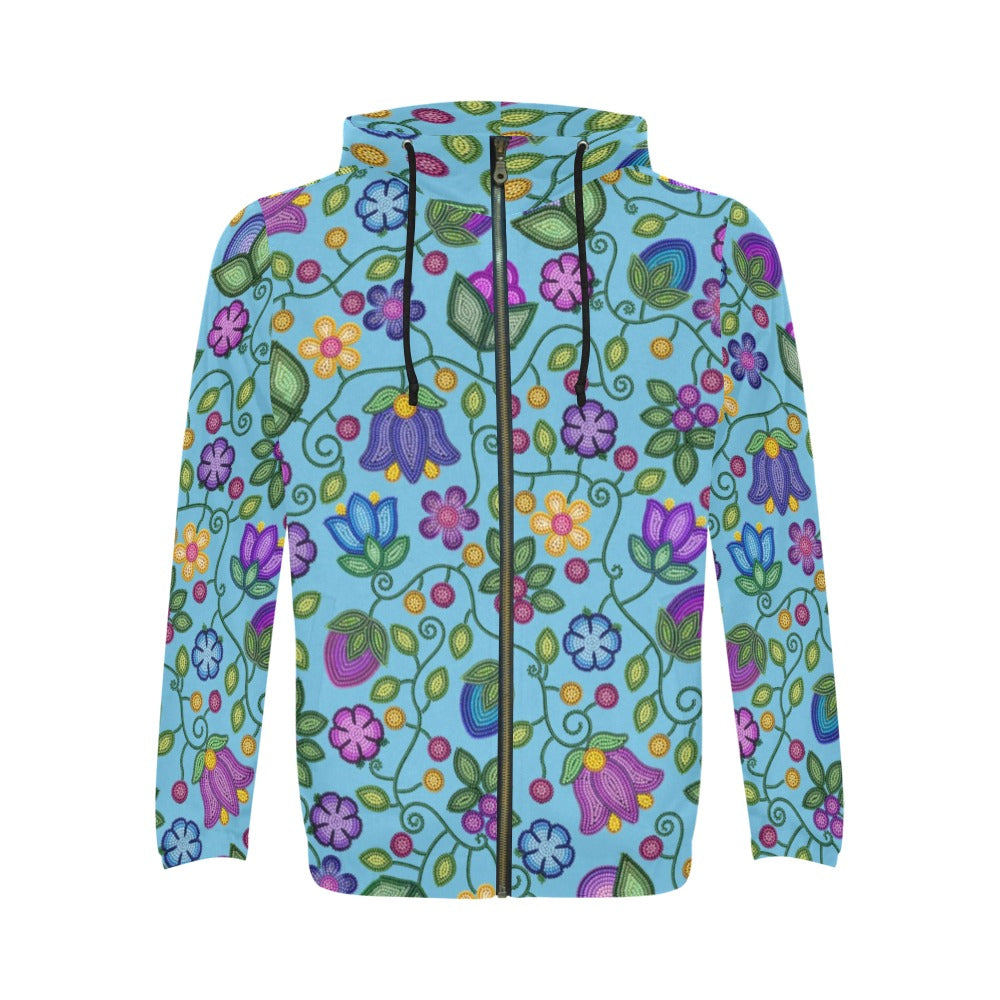 Bloom Uplift Sky Men's Zipper Hoodie