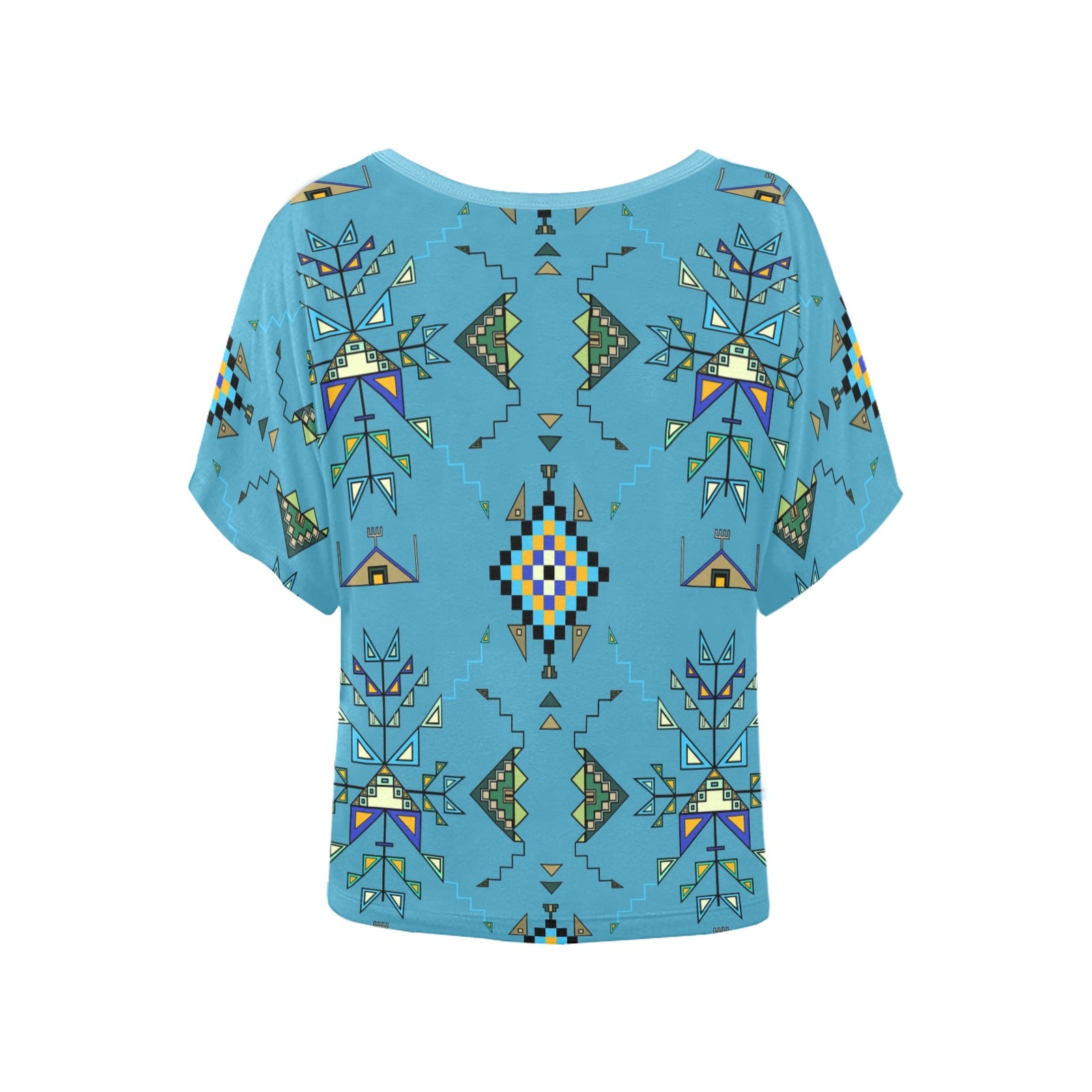 Bear Shield Blue Women's Batwing-Sleeved Blouse T shirt