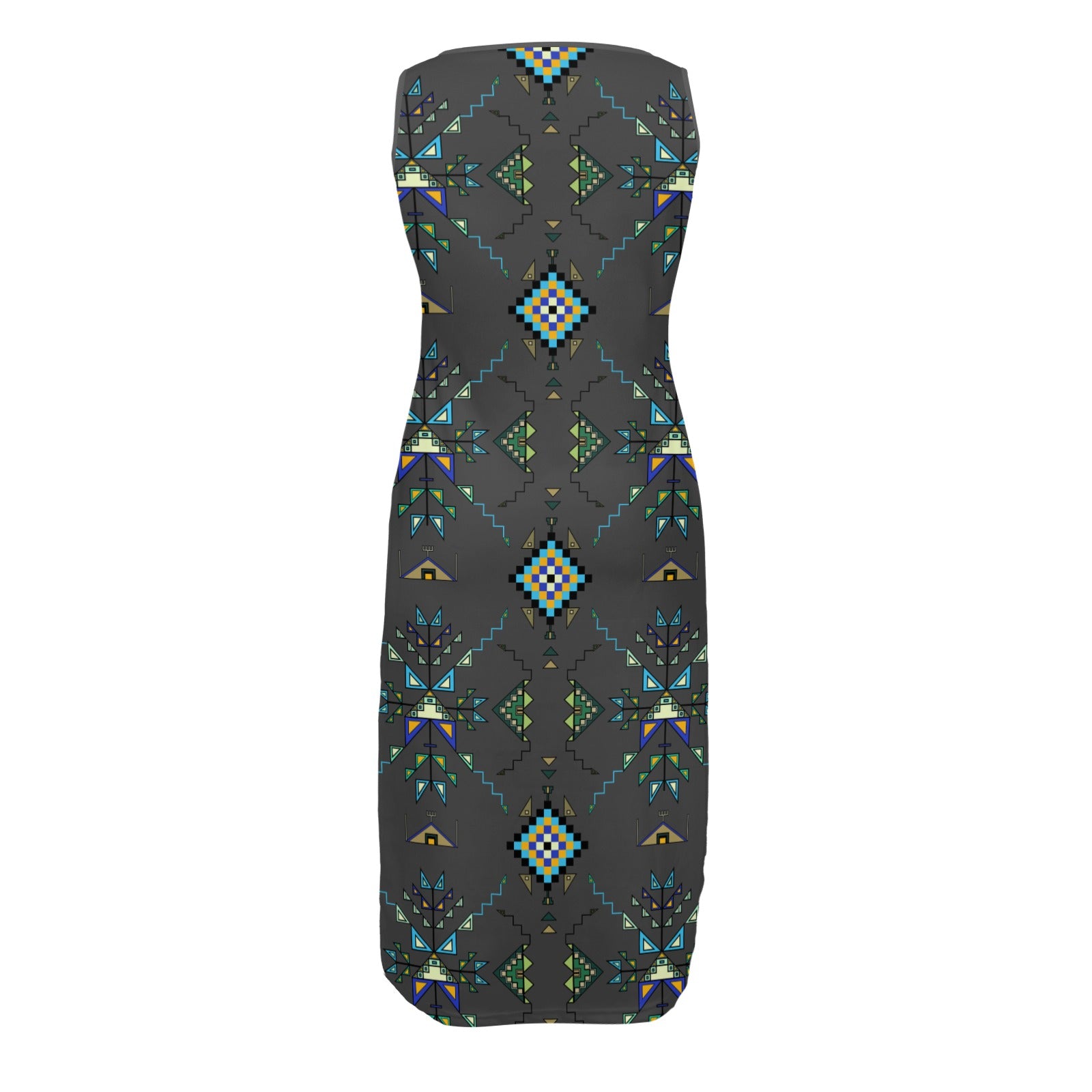 Bear Shield Dark Gray Phaedra Sleeveless Open Fork Long Dress