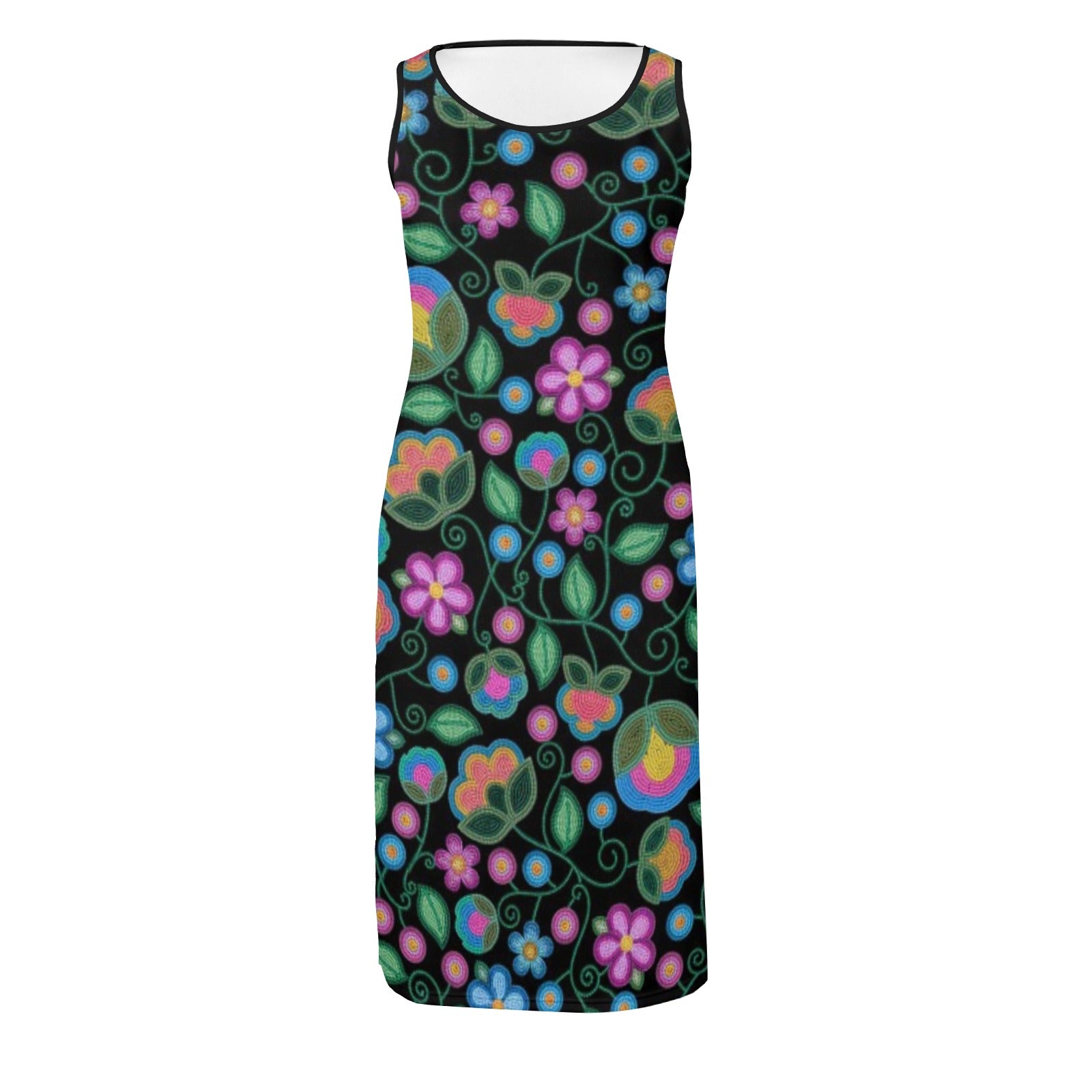 Turquoise Sunbeam Phaedra Sleeveless Open Fork Long Dress