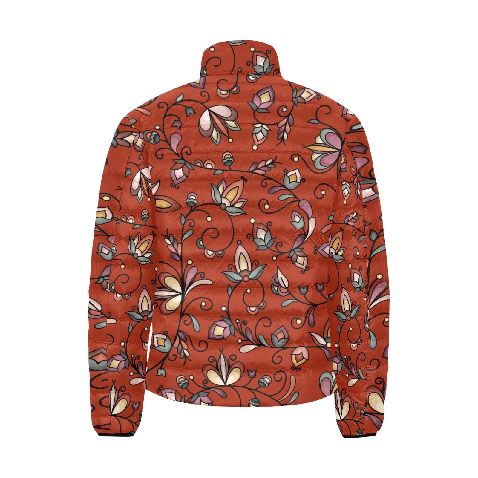 Burnt Sky Petals Red Men's Padded Jacket