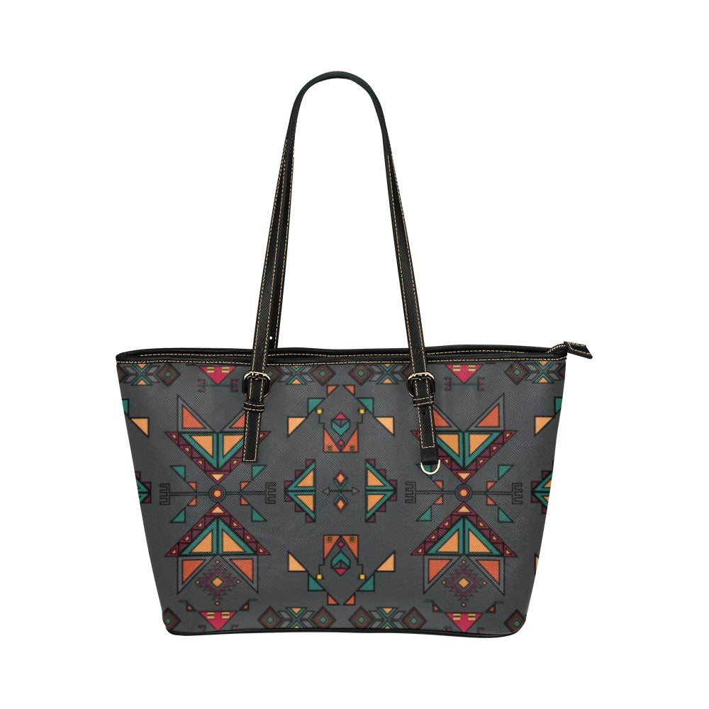 Arrow dawn Gray Leather Tote Bag/Large