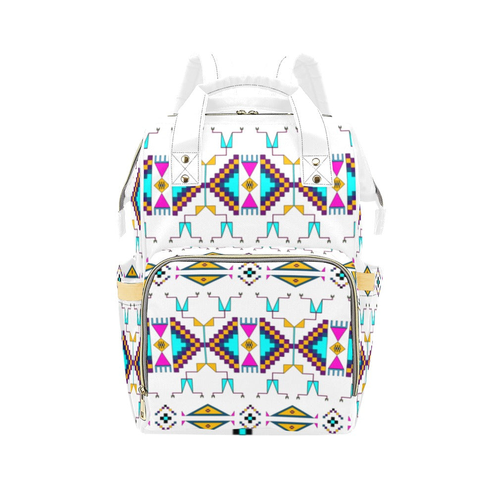 Rite of Passage White Multi-Function Diaper Backpack/Diaper Bag