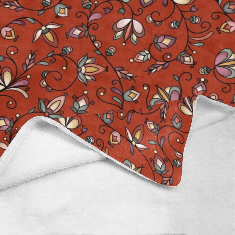 Burnt Sky Petals Red Ultra-Soft Micro Fleece Blanket 50"x60"