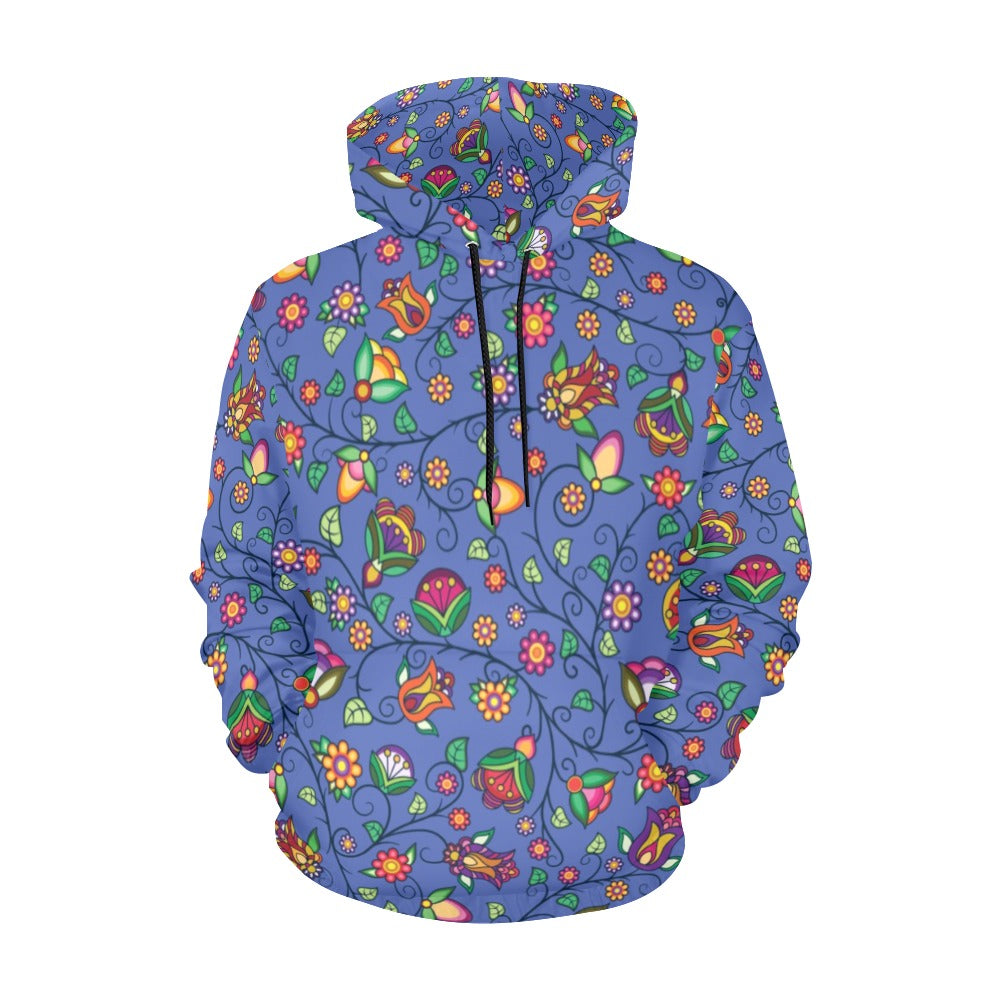 Heartbeat Petals Blue Hoodie for Men (USA Size)
