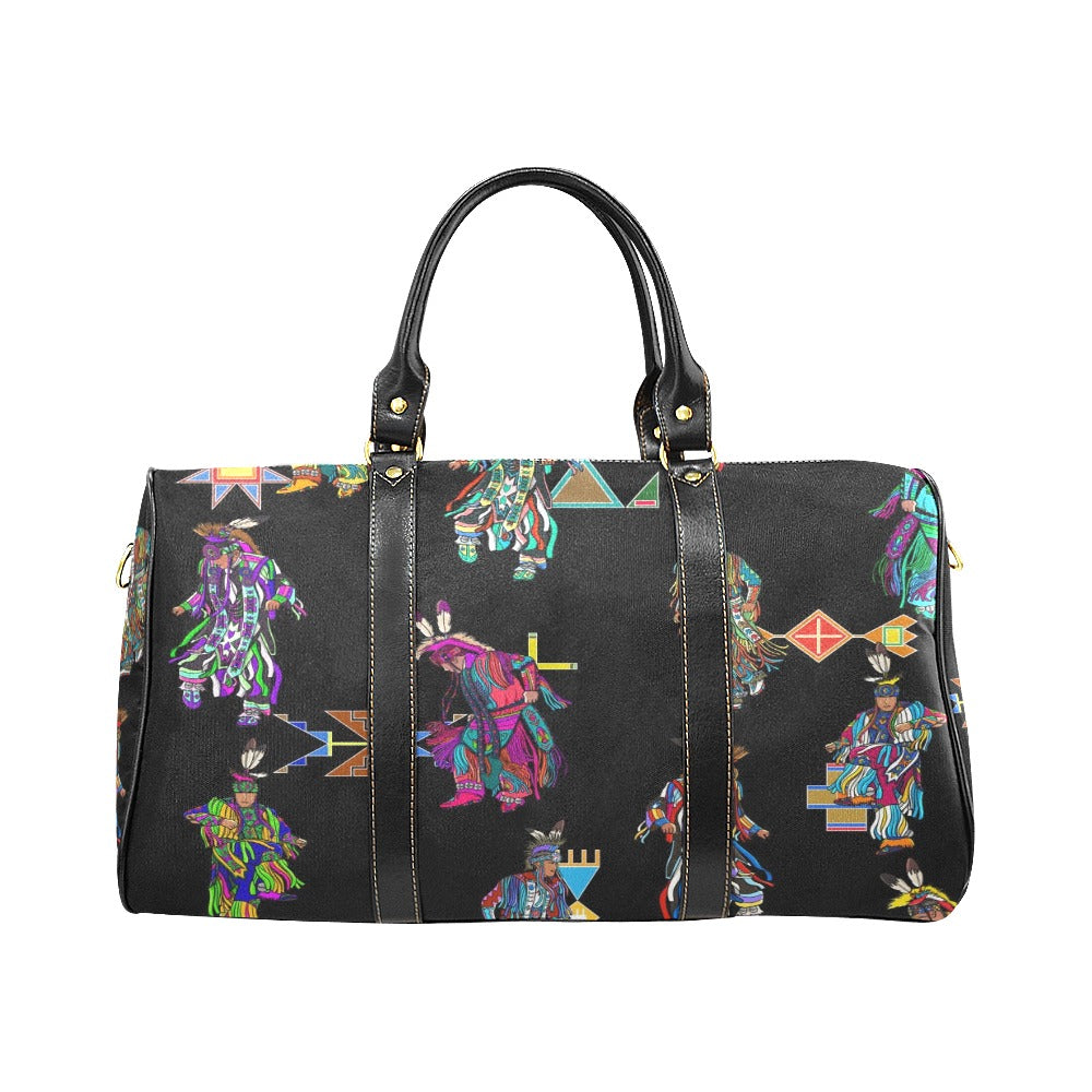 Men's Grass Dancers Black Waterproof Travel Bag/Small