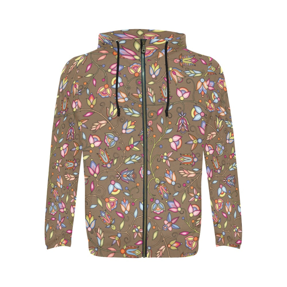 Buffalo Bloom Earth Song Men's Zipper Hoodie
