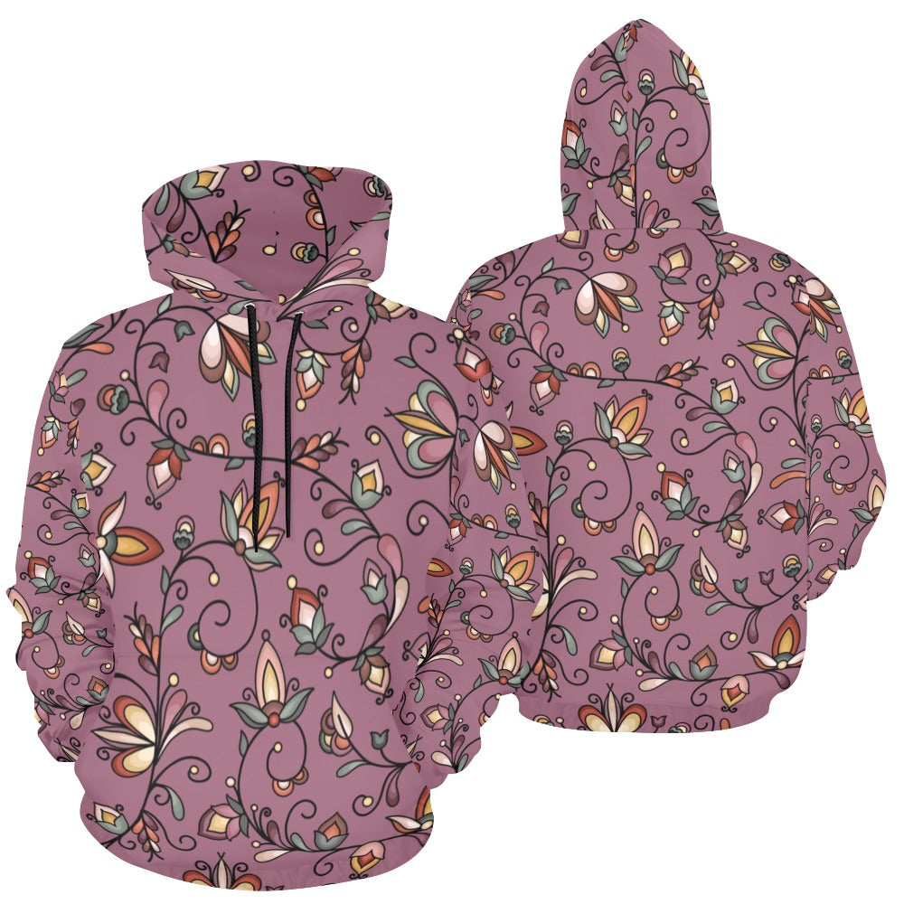 Burnt Sky Petals Magenta Hoodie for Women (USA Size)
