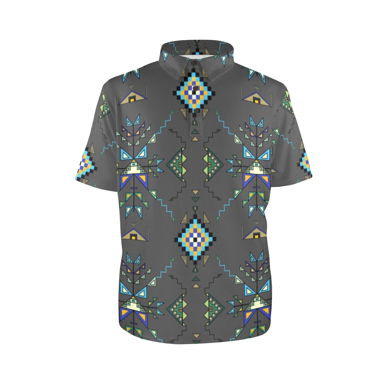 Bear Shield Gray Polo Shirt