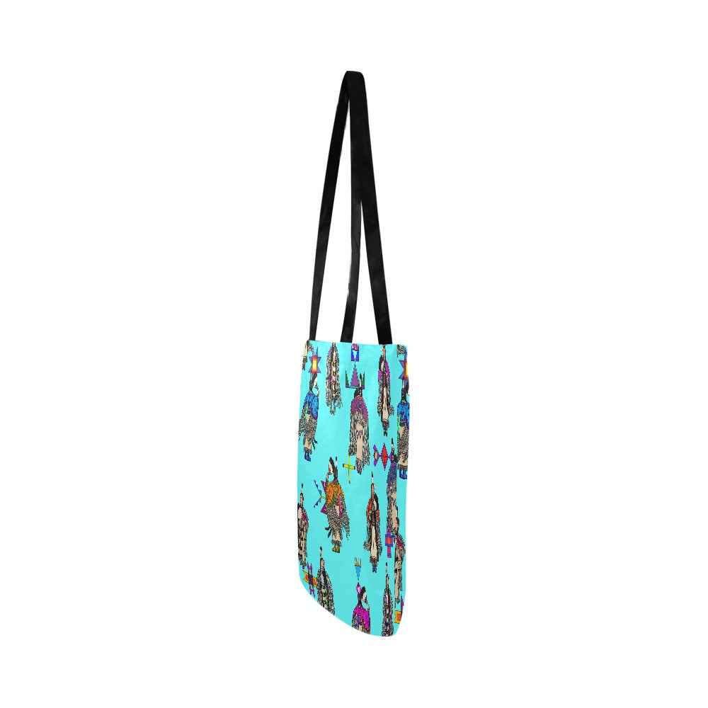 Women's Tradish Dancers Turquoise Reusable Shopping Bag (Two sides)