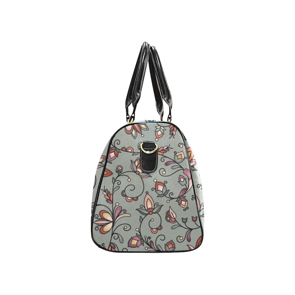 Burnt Sky Petals Green Waterproof Travel Bag/Small