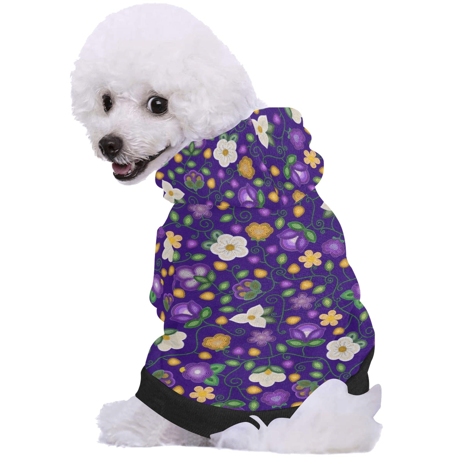 Midnight Moss Bloom Aubergine Pet Dog Hoodie
