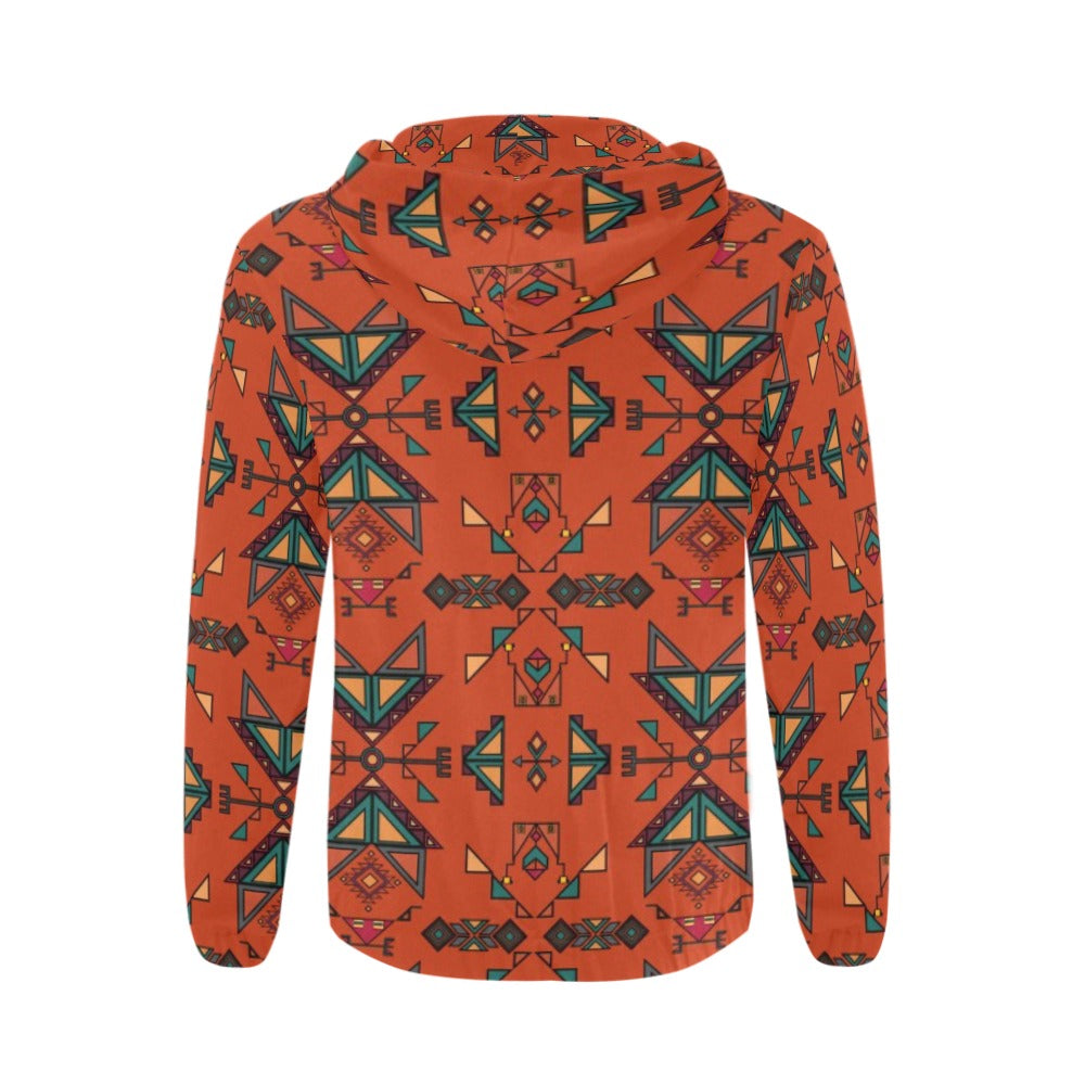 Arrow dawn Orange Men's Zipper Hoodie