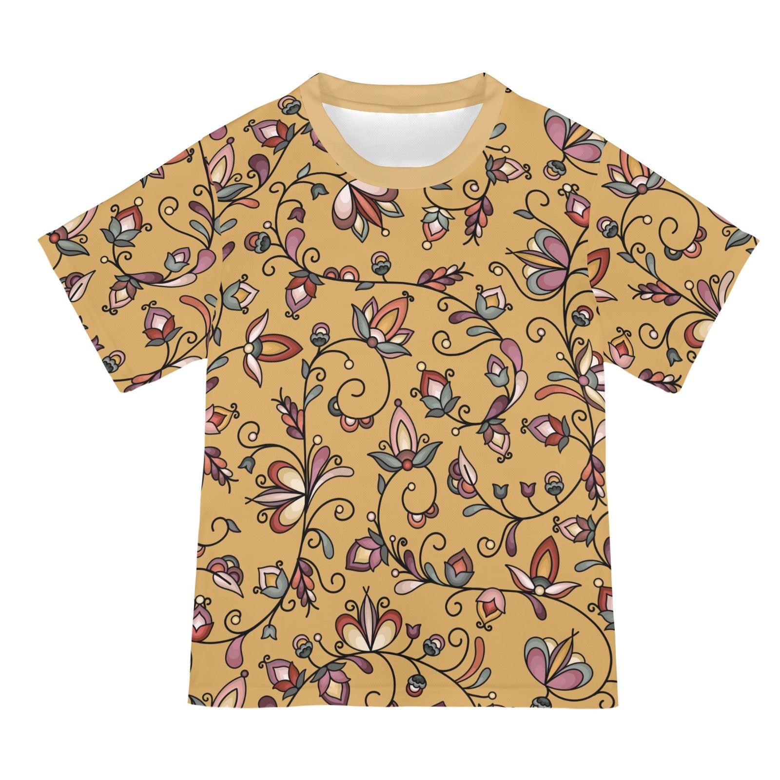 Burnt Sky Petals Gold T-shirt for Women