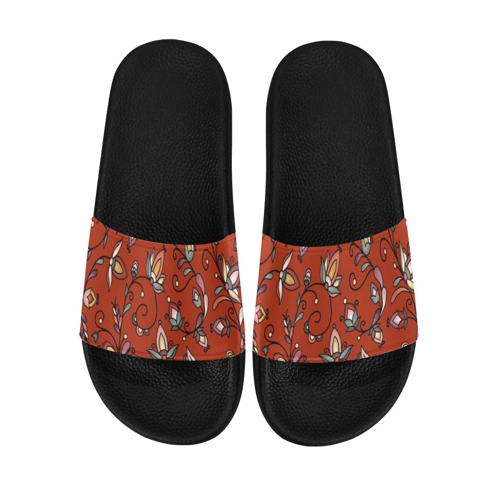 Burnt Sky Petals Red Women's Slide Sandals