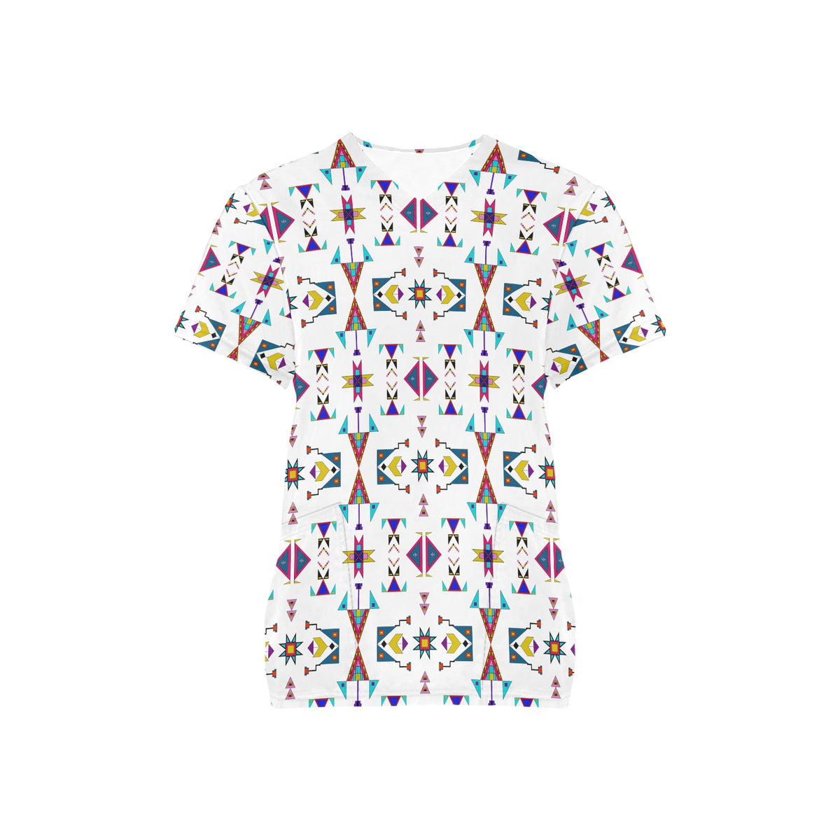 Enemy Territory White Scrub Top