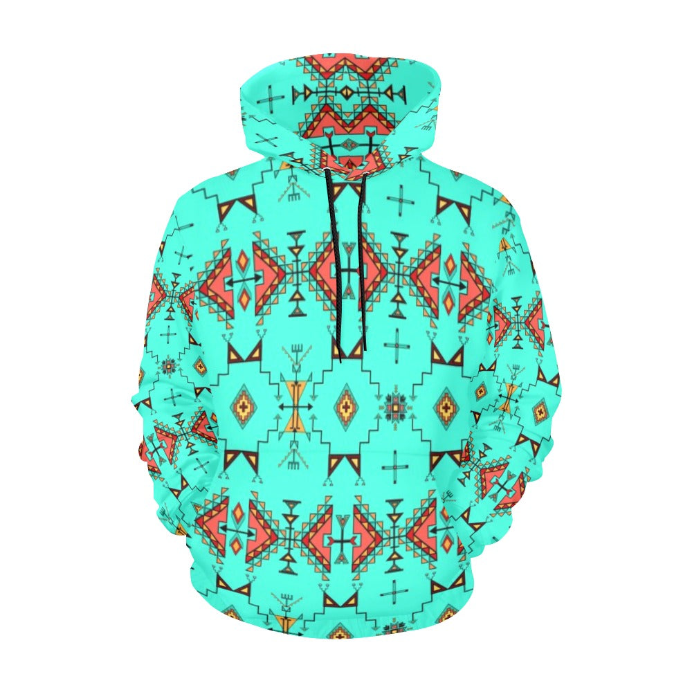 Thunder Flight Turquoise Hoodie for Women (USA Size)