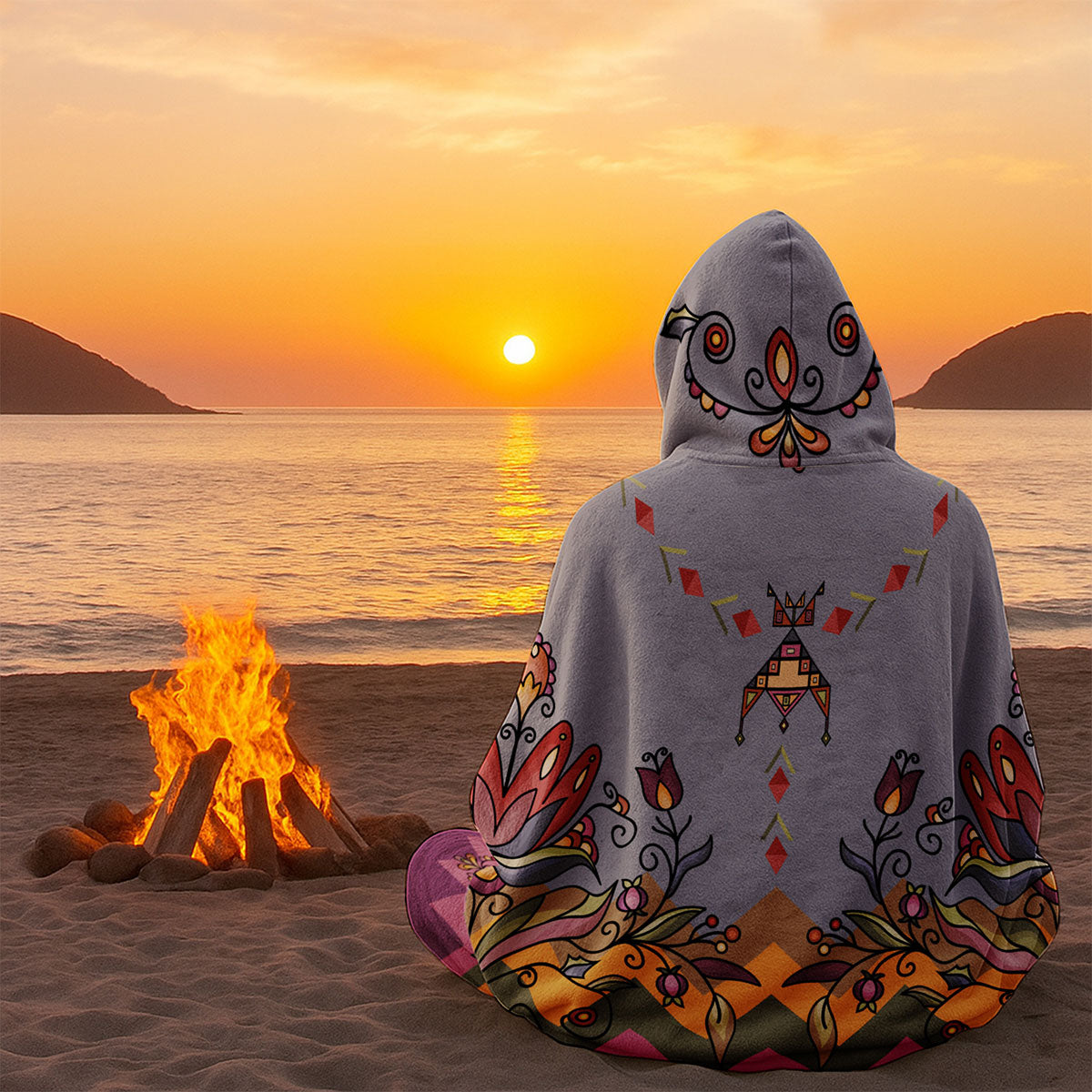 Red Willow Whispers Women's Hooded Blanket